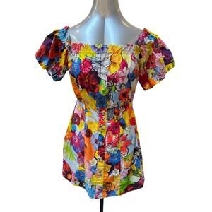 Walter Baker Watercolor Kylie Mini Dress Women's Size 8 Multicolor